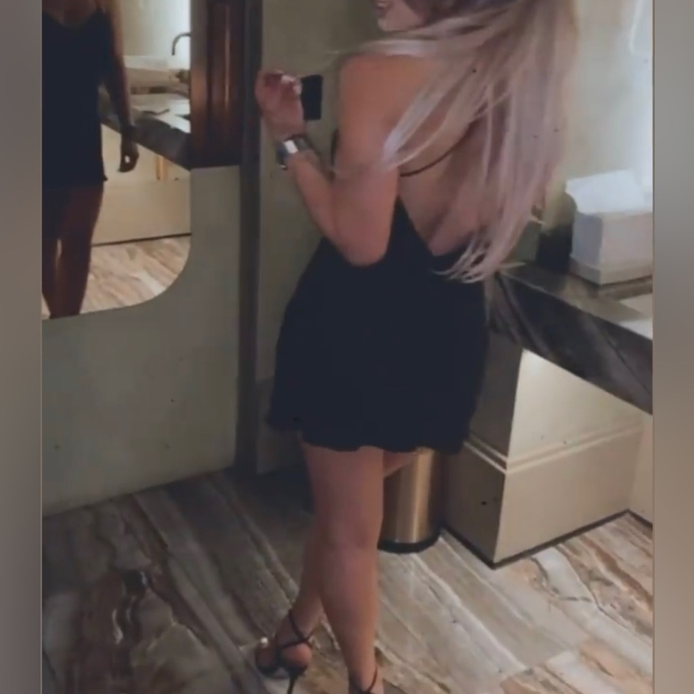 Zara mini black satin dress